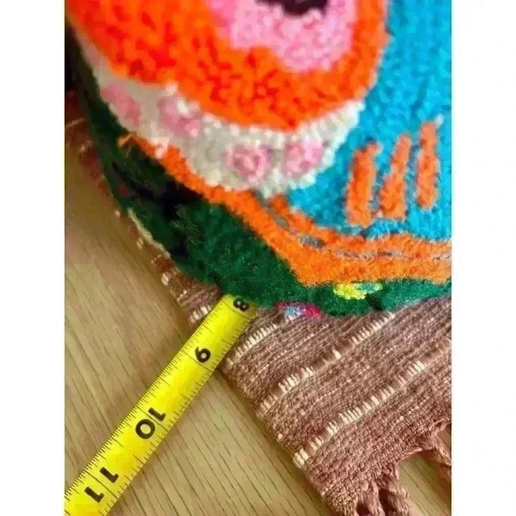 Handmade Needle Punch Drawstring Bucket Bag - Picture 6 of 10